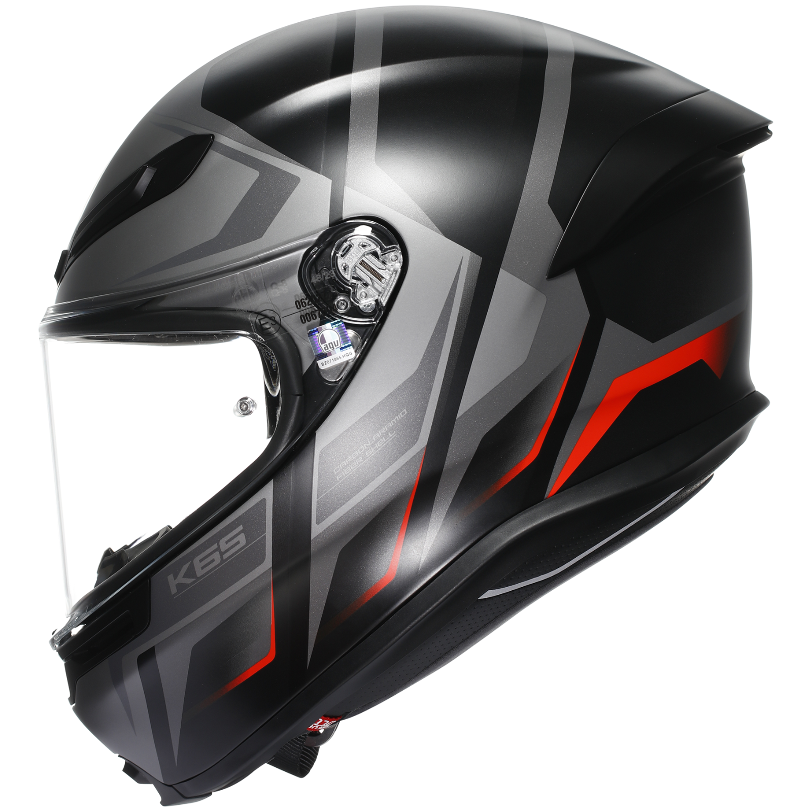 AGV K6-S Karve Grey Red ECE2206 Full Face ACU Gold Motorcycle Motorbike Helmet