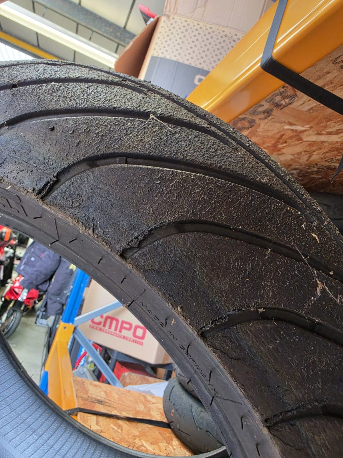 Pirelli Diablo Wet 200/60-17 part worn front BSB scrub tyre 2023