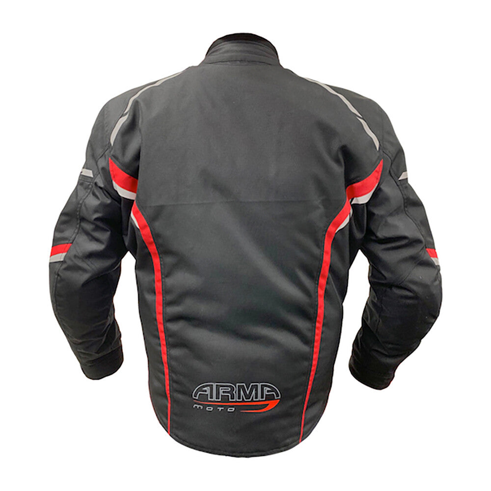 ARMR Moto Eyoshi 2 Waterproof Motorcycle Motorbike Jacket - Black & Red