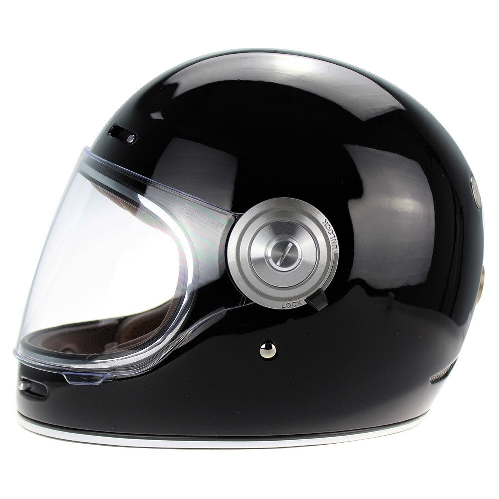 Viper F659 Black Full Face Fibreglass Classic Motorcycle Motorbike Helmet - XL