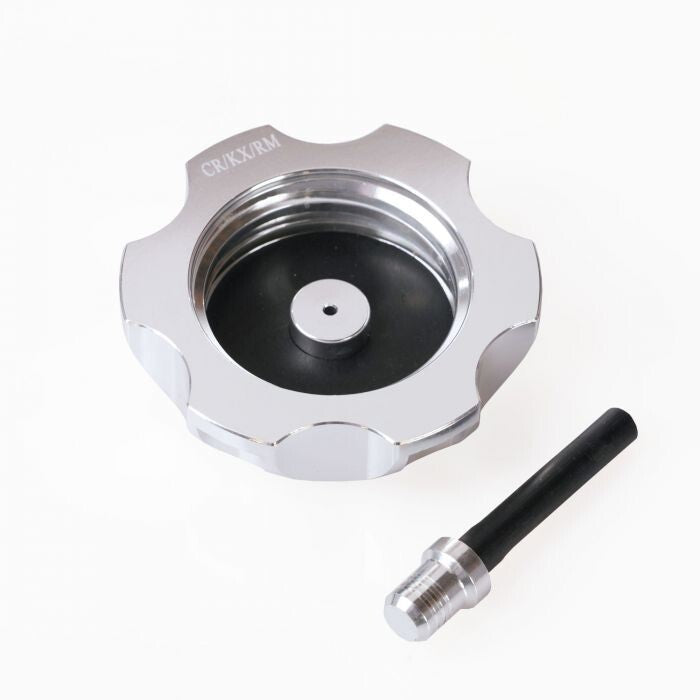 Fuel Cap MX With Vent Valve Yamaha YZ 03  Kawa KX250 05  Silver -Fits 57mm OD