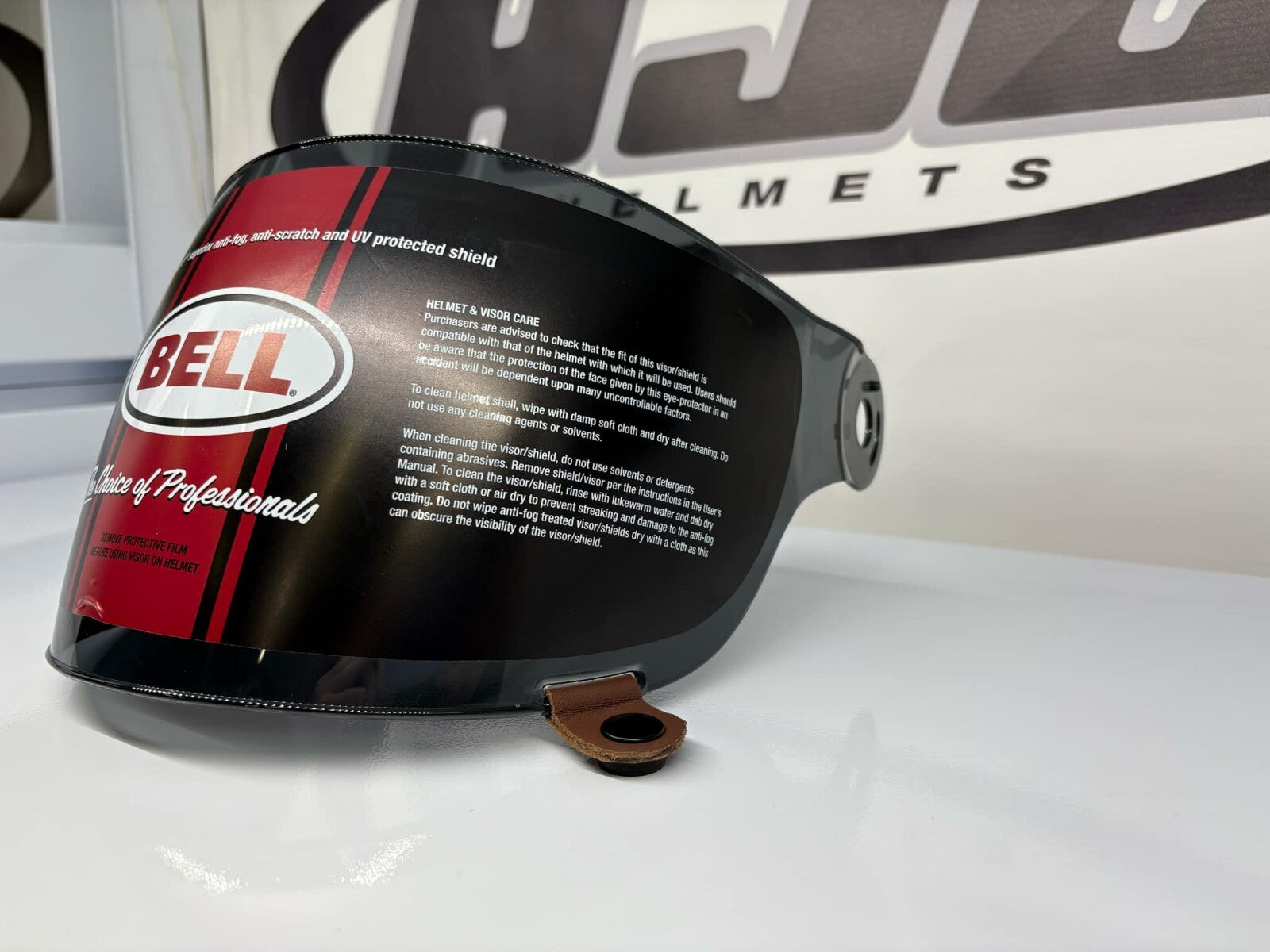 Ex-Display Bell Bullitt Flat Smoke Visor, Brown Tab - P401-FS-JH Helmet Visor