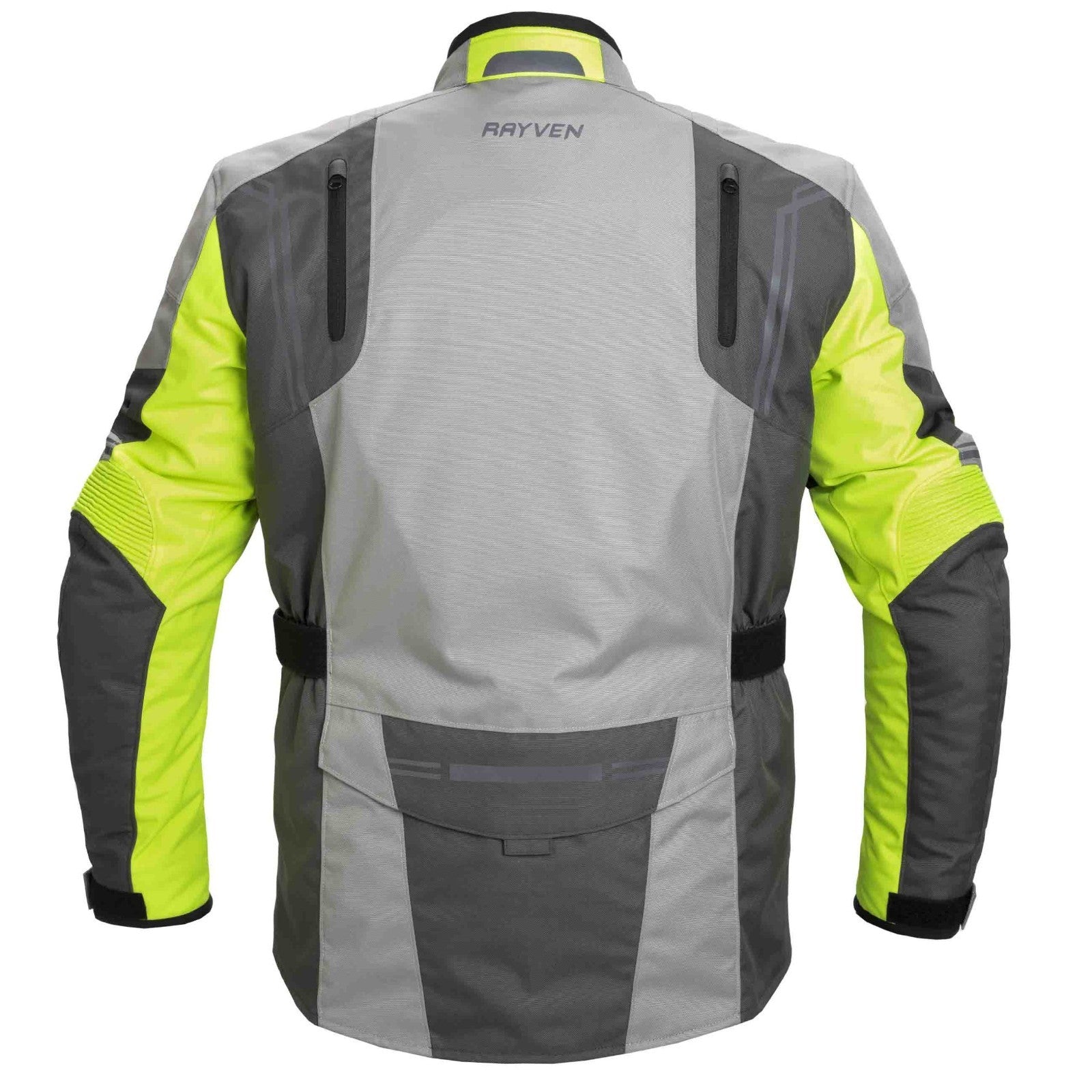 Rayven Taylor Fluo Grey CE Rated Textile Waterproof Motorcycle Motorbike Jacket