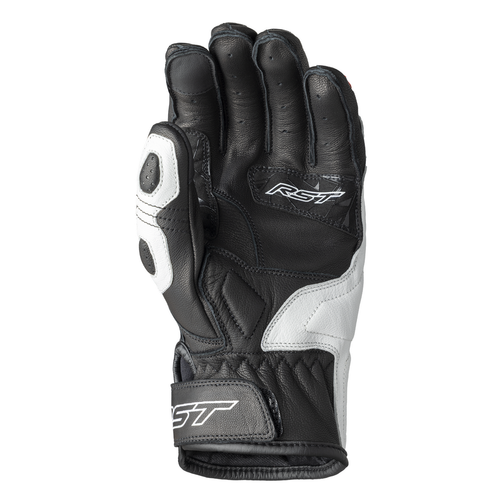 RST Stunt III CE Leather Mid Sport Motorcycle Motorbike Gloves Red White Black