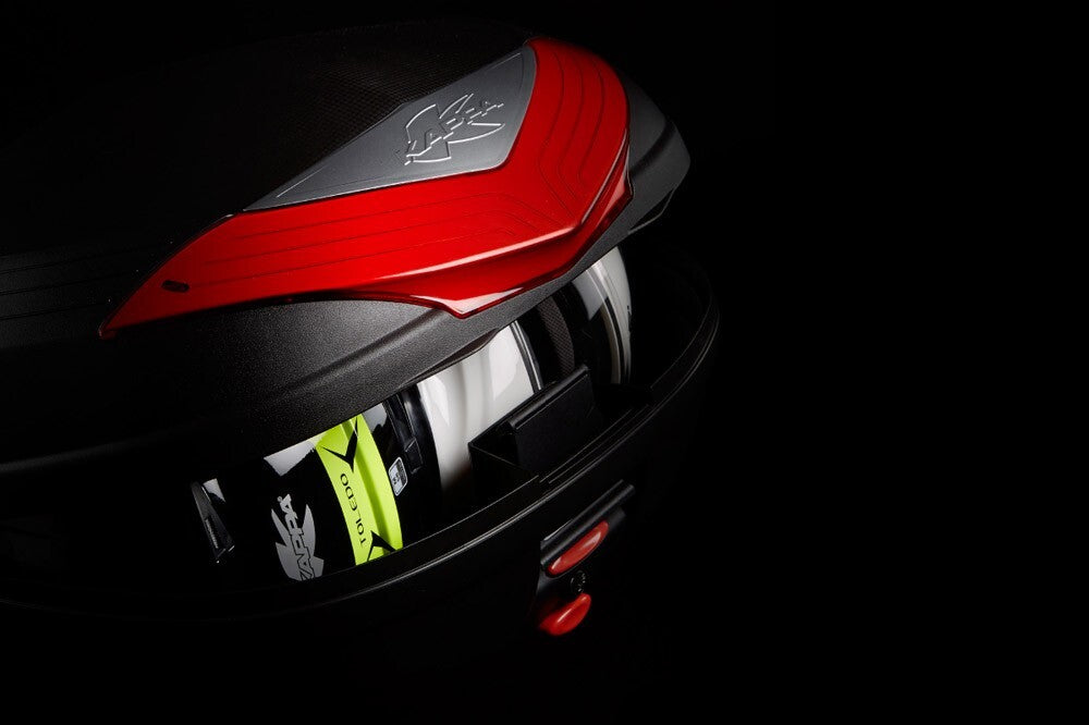 Kappa Motorcycle K466N2 Urban Monolock 46L Black Red Reflectors Top Box / Case