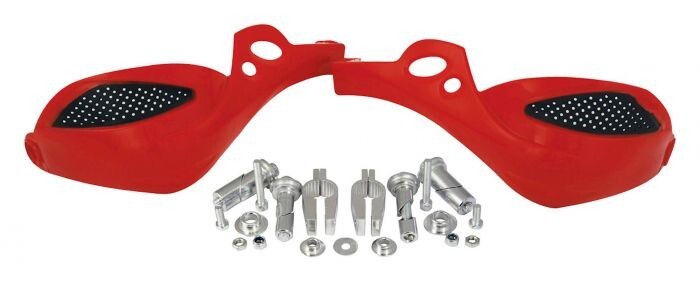 Bike It Universal GP-PRO Rally Vented Handguards - Red (Fitting kit Included)
