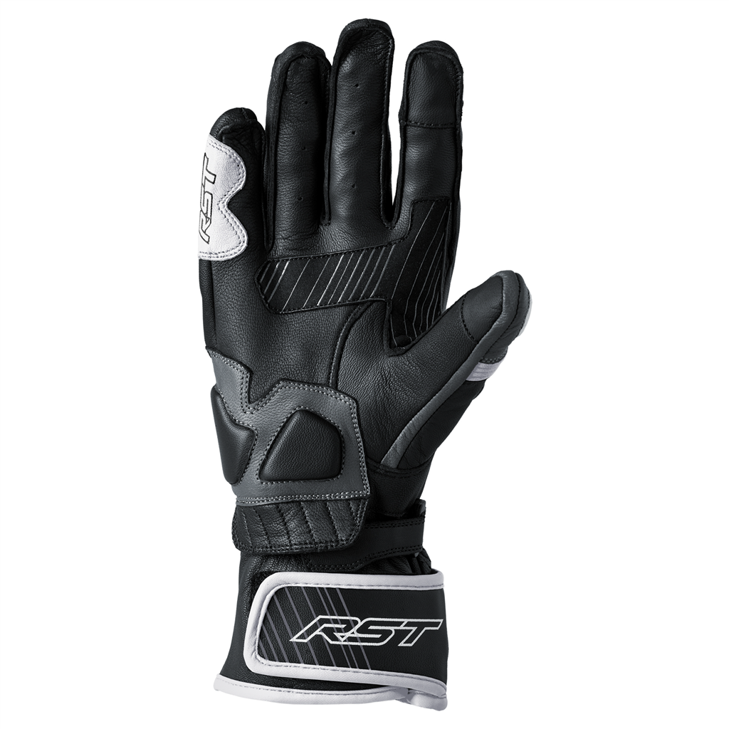 RST Fulcrum CE Perferated Leather Sports Motorcycle Motorbike Glove Grey Blk Wht